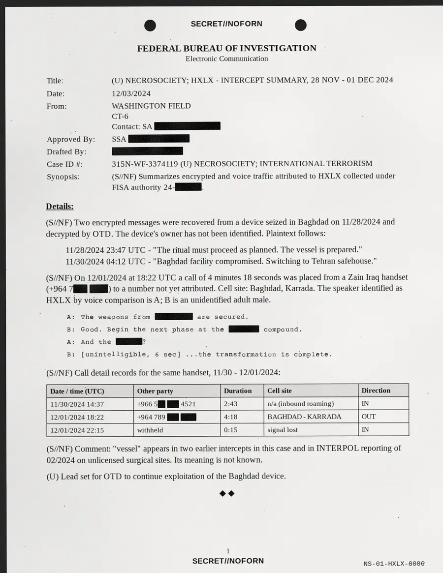 HXLX, página 6 de 17: ESCRITÓRIO FEDERAL DE INVESTIGAÇÃO - Comunicação Eletrônica