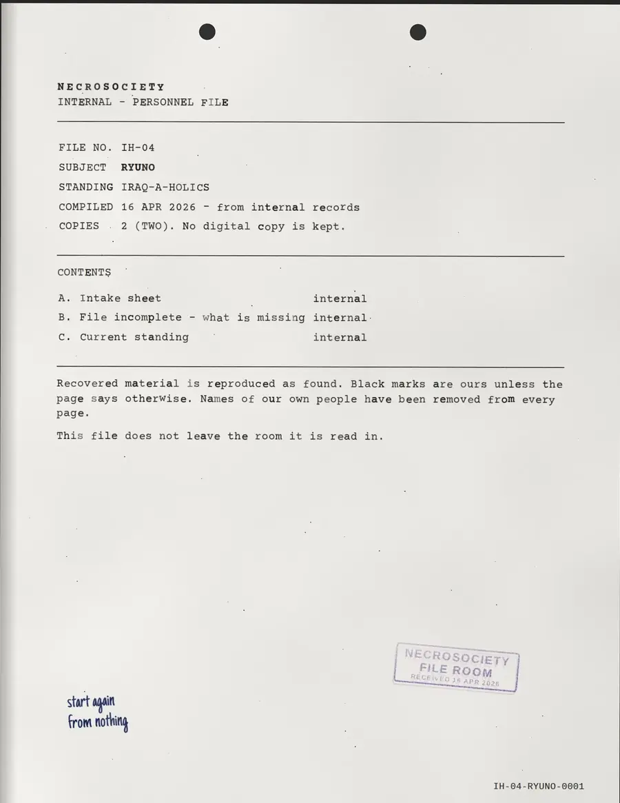 RYUNO, Seite 1 von 4: NECROSOCIETY – INTERN – PERSONALDATEI