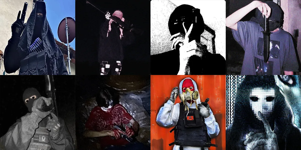 Photos of the eight NECROSOCIETY members